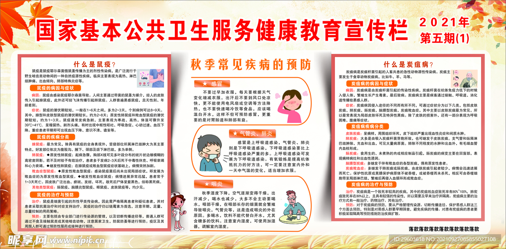 秋季健康教育宣传栏