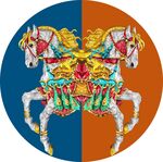 金色骏马珐琅彩装饰画