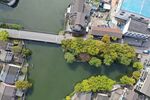绍兴东圃镇鸟瞰航拍图