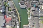 绍兴东圃镇鸟瞰航拍图