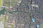 绍兴东圃镇鸟瞰航拍图