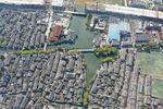 绍兴东圃镇鸟瞰航拍图