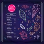手绘淇淋甜品菜单模板