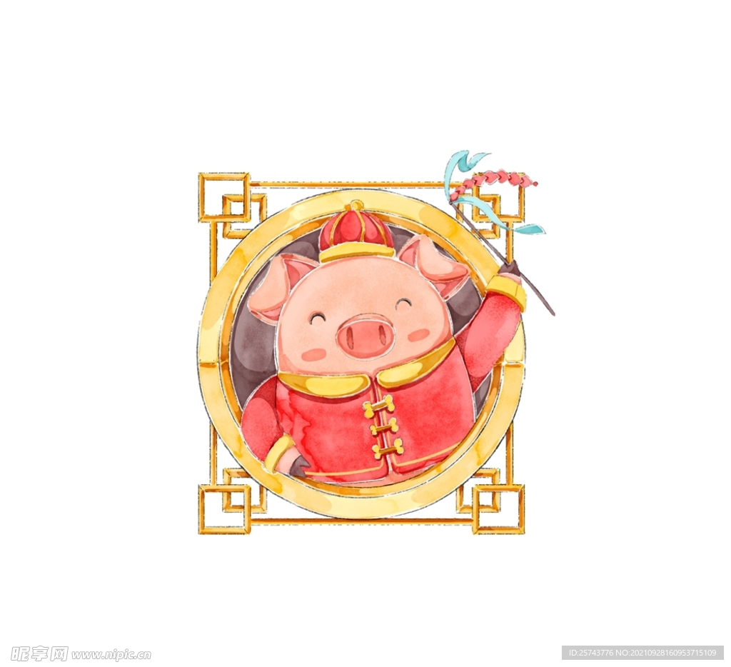 春节唐装小猪