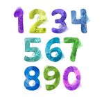 款水彩绘数字