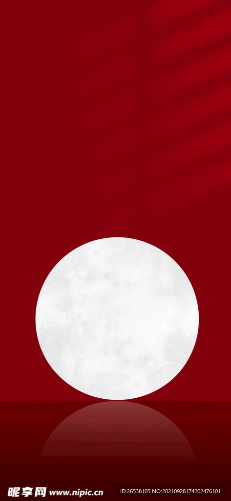 红色底纹月亮 
