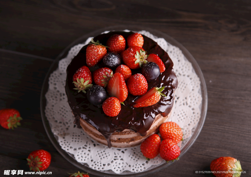 草莓蛋糕摄影