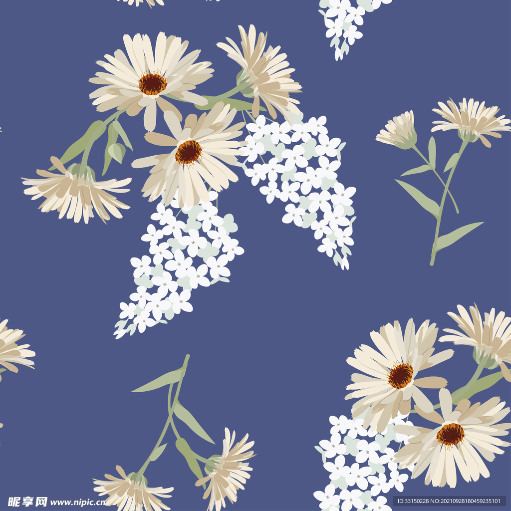 数码印花水彩花抽象花卉水彩花