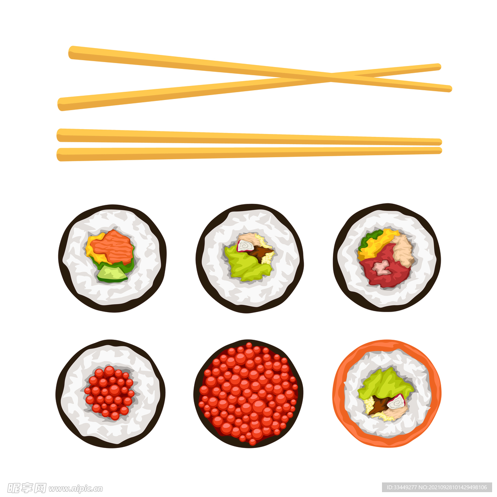 美食寿司矢量图