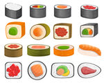 美食寿司矢量图