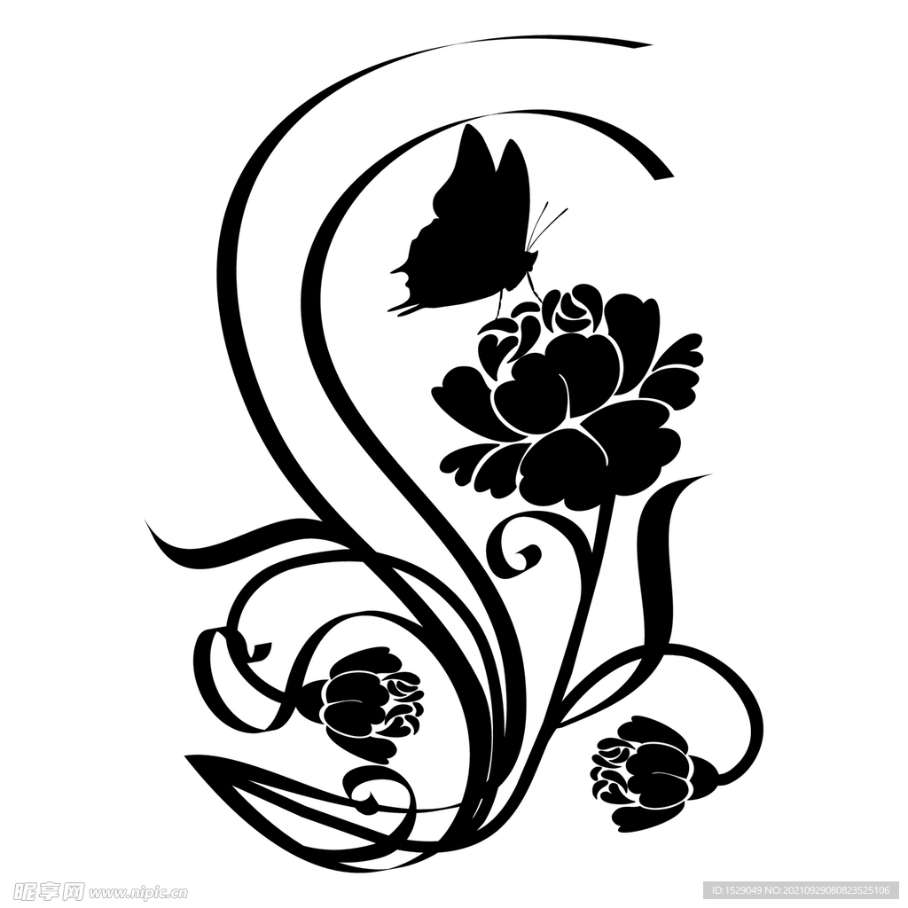 黑白装饰花纹  