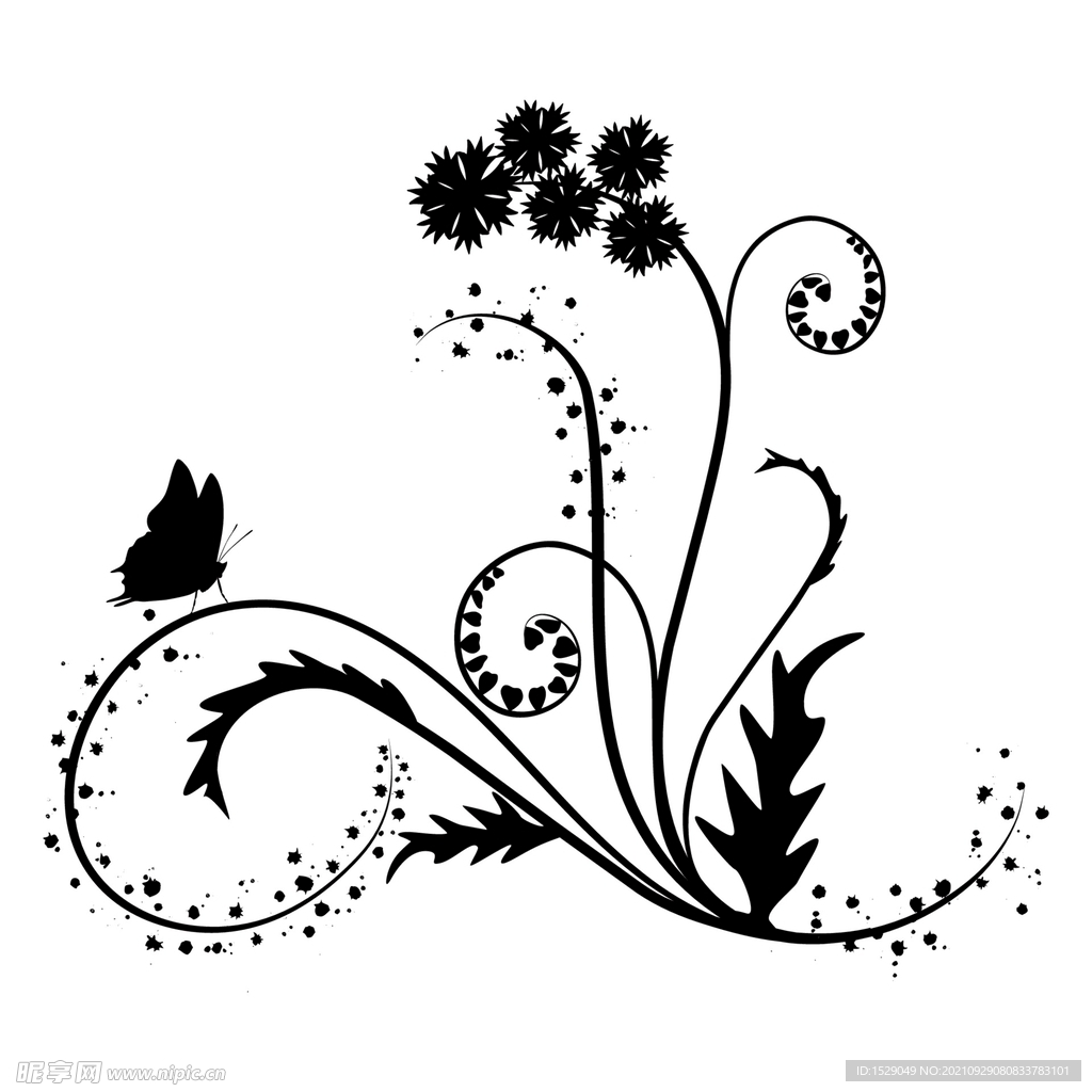 黑白装饰花纹 