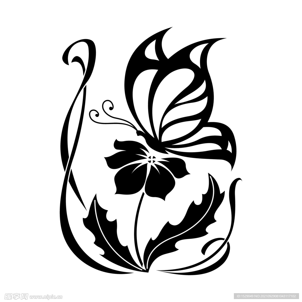 黑白装饰花纹 