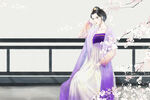美女赏花
