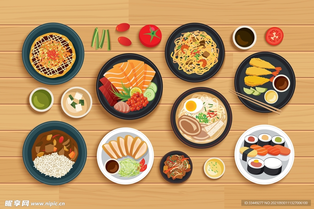 日式美食矢量图