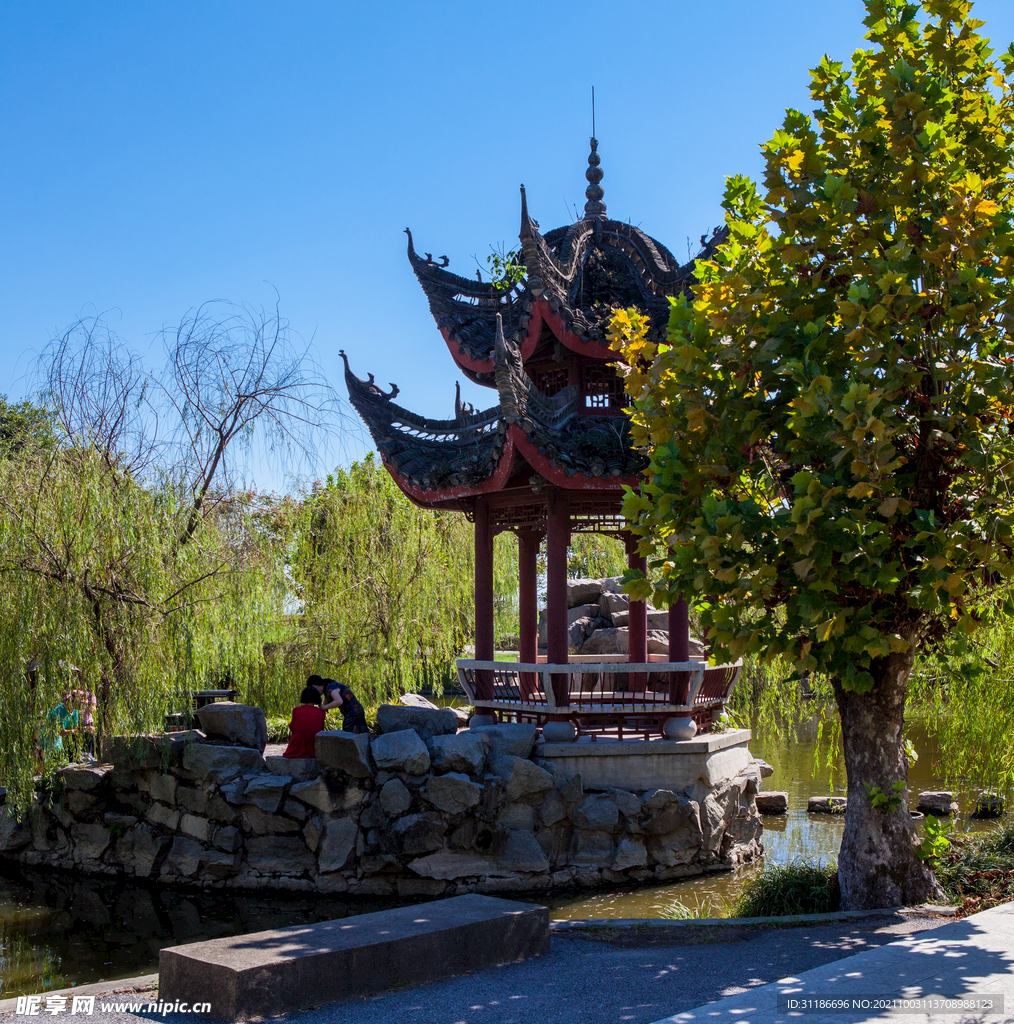 岳阳君山岛景区 秋月桥云梦亭