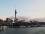 奥克兰港码头黄昏风景