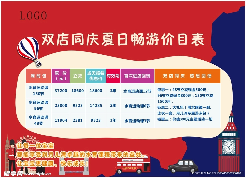畅游价目表