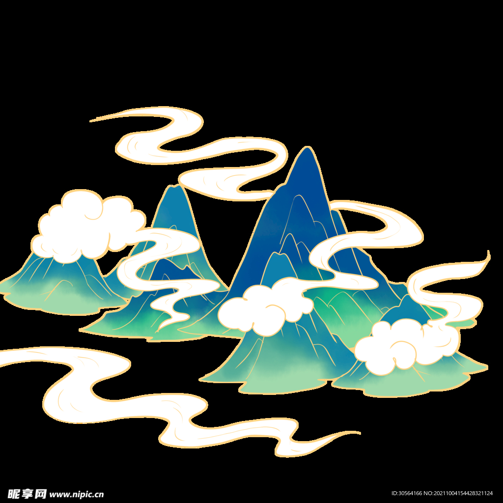 插画手绘山峰