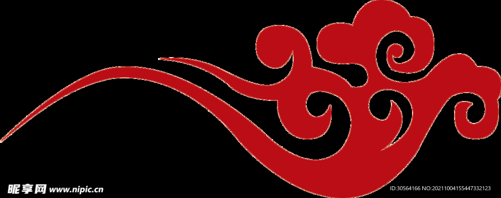 红色祥云复古素材