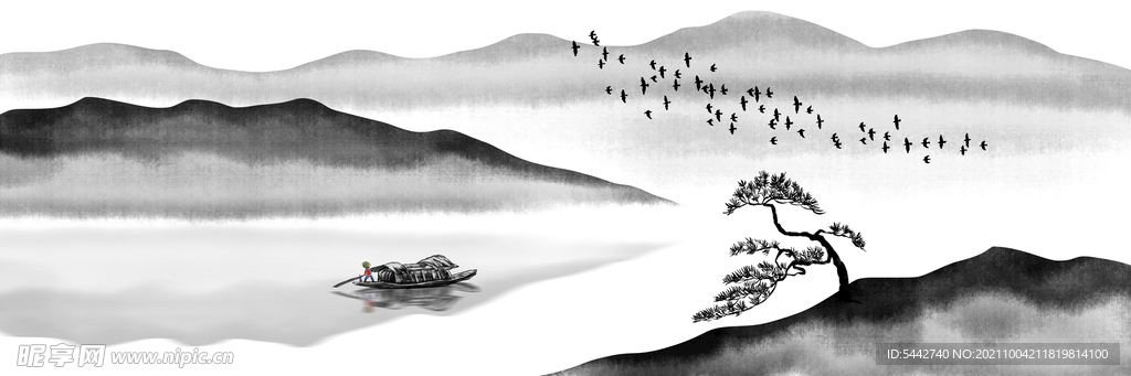 中式水墨山水