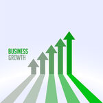 商业成功和增长图表箭头概念