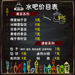 水吧价目表