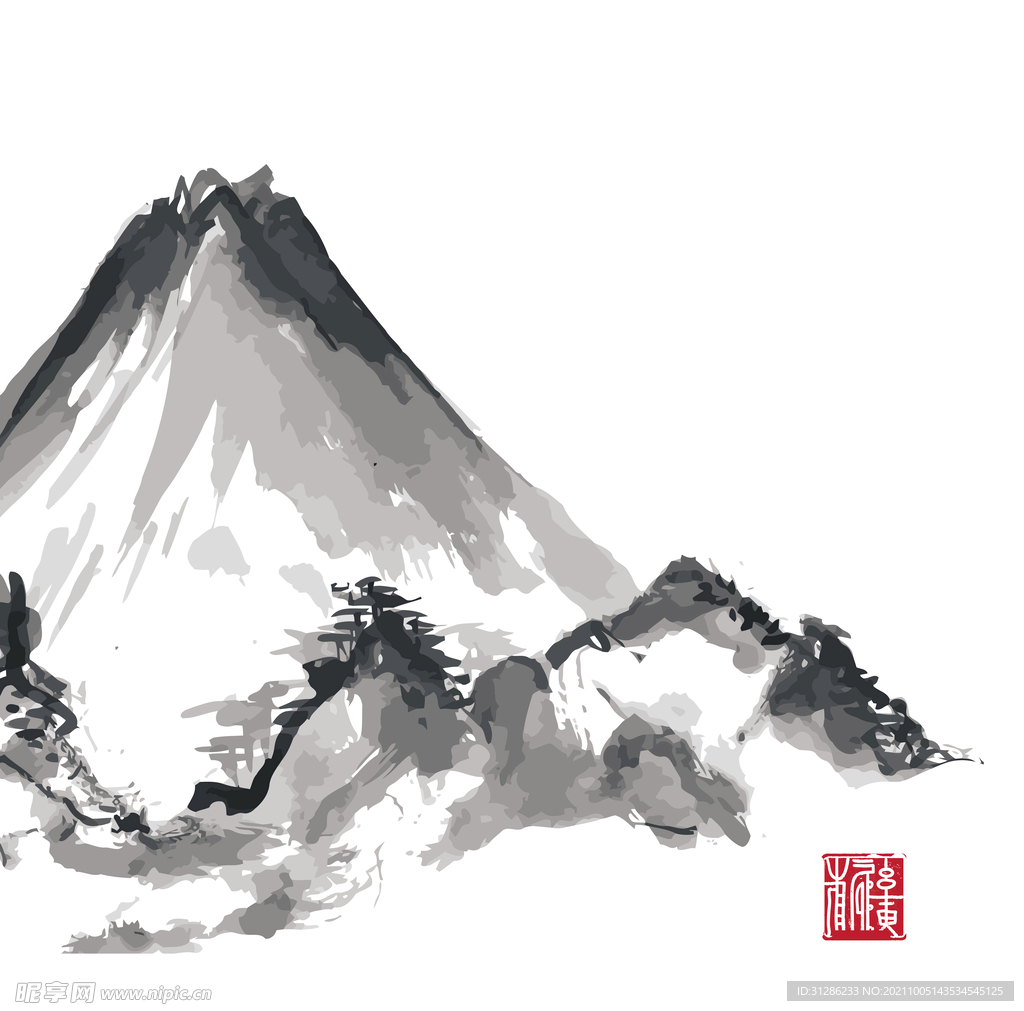 矢量水墨山水