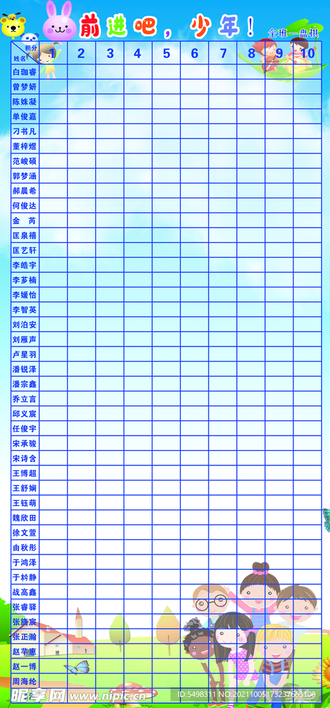 校园积分卡展板