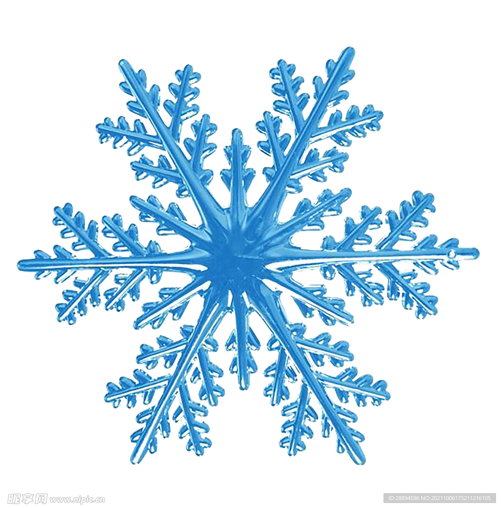 蓝色立体冰雪花