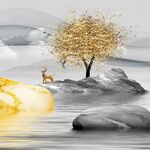 意境山水麋鹿装饰画