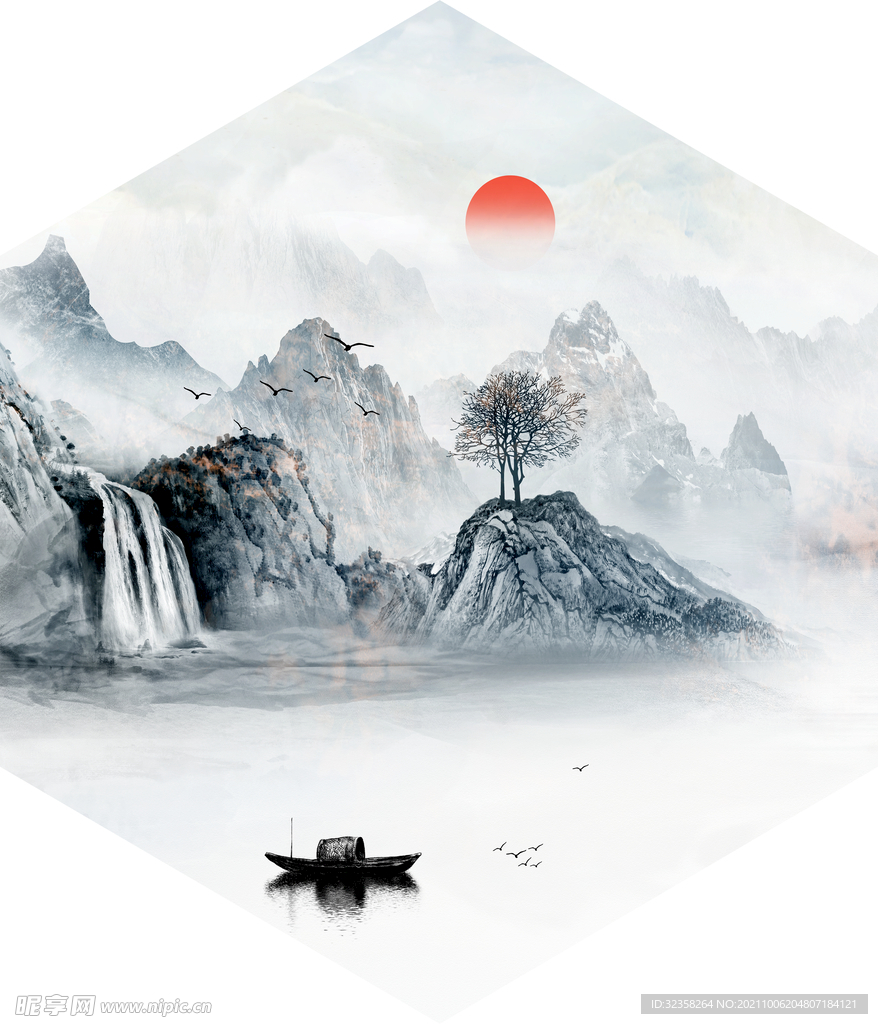 意境山水水墨装饰画