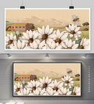 复古乡村插画 花卉 蜜蜂
