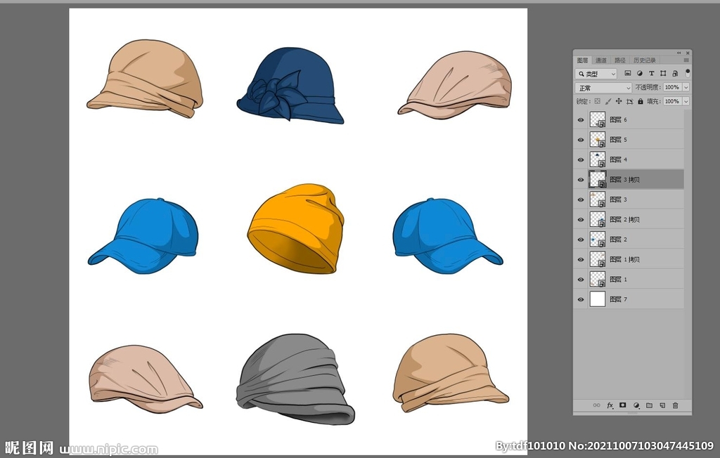 各种时尚单品帽子