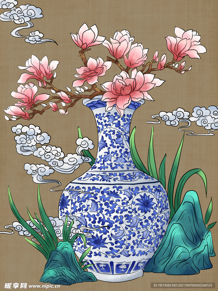 中国风中式古典国潮手绘饰品