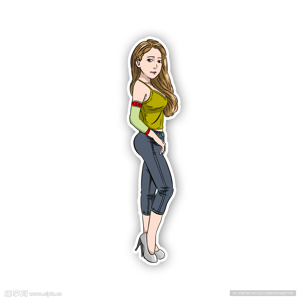 超重和苗条的卡通女人插画图片素材_ID:402062991-Veer图库