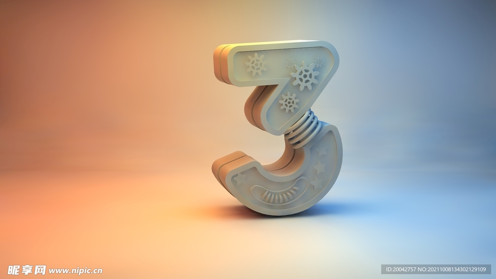 3D机械字背景