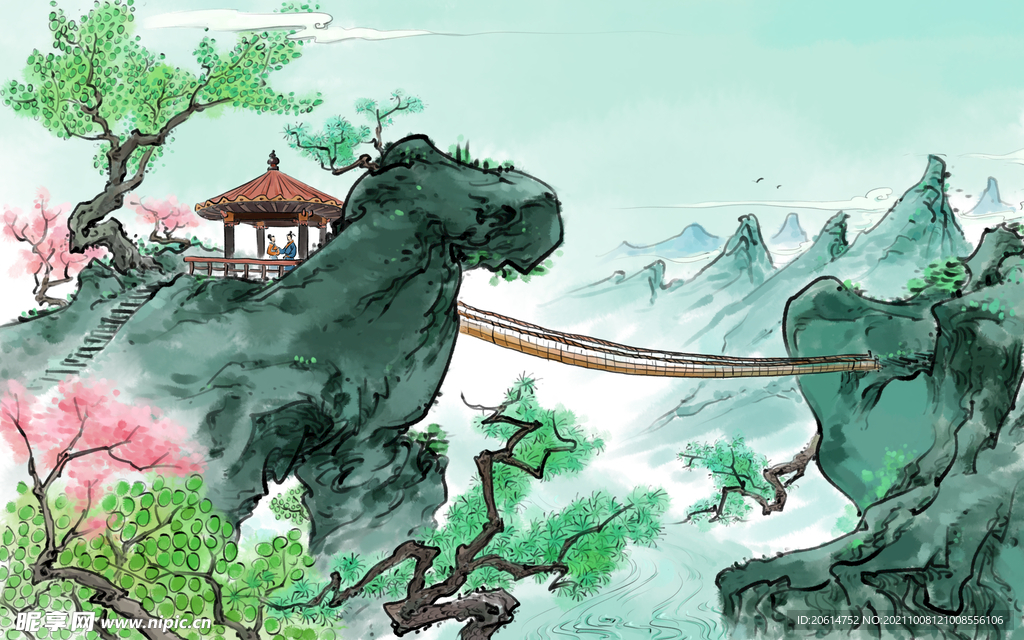 中国风山水画