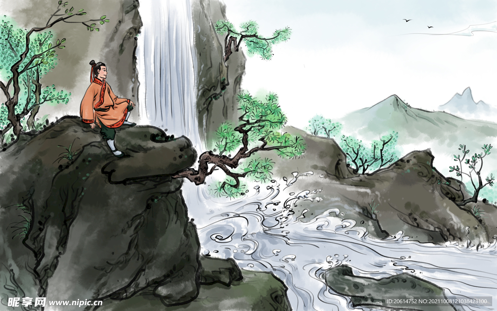 中国风山水画