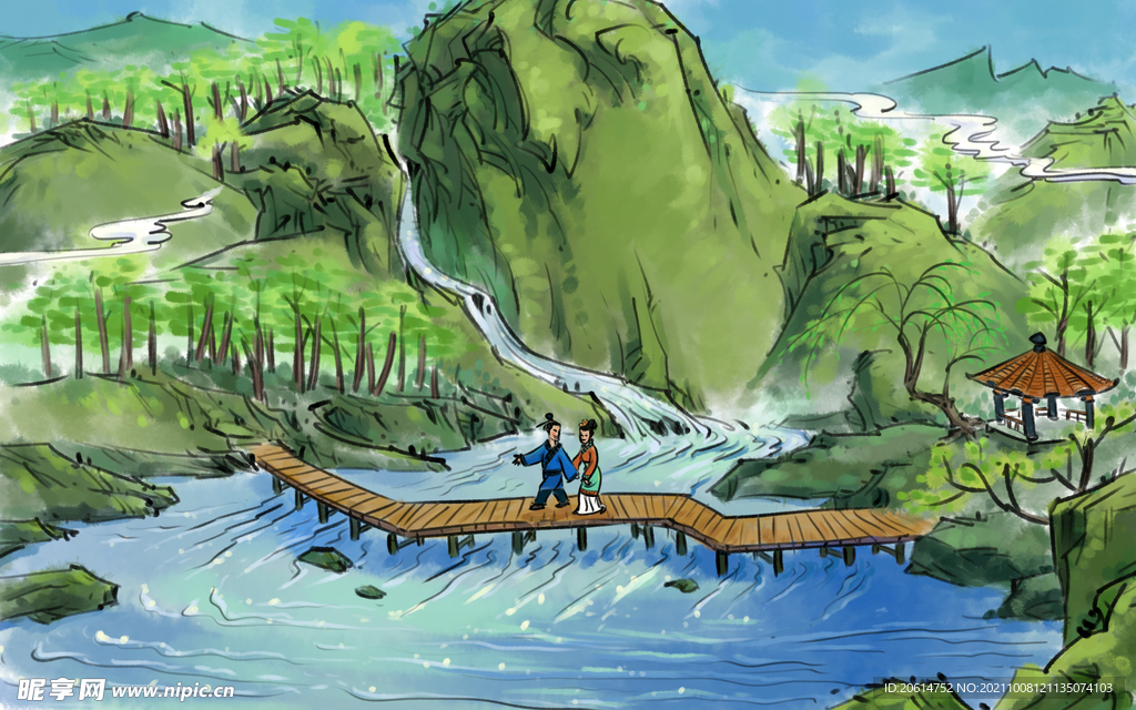 中国风山水画