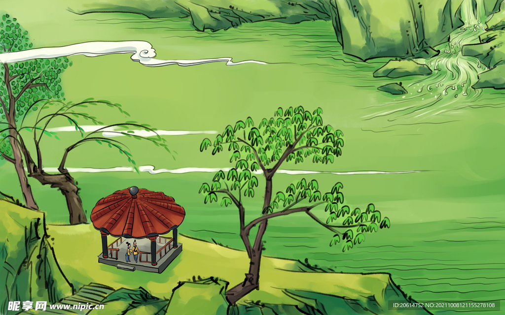 中国风山水画
