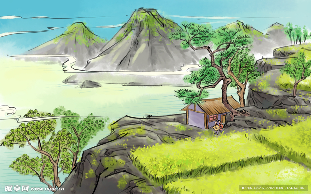 中国风山水画