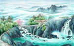 中国风山水画