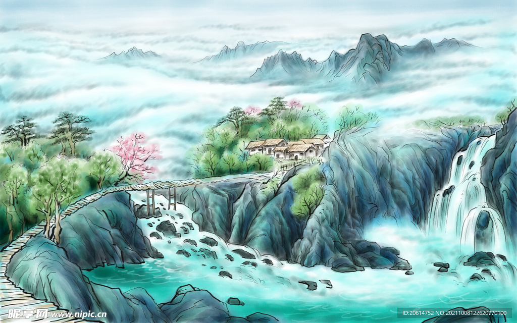 中国风山水画
