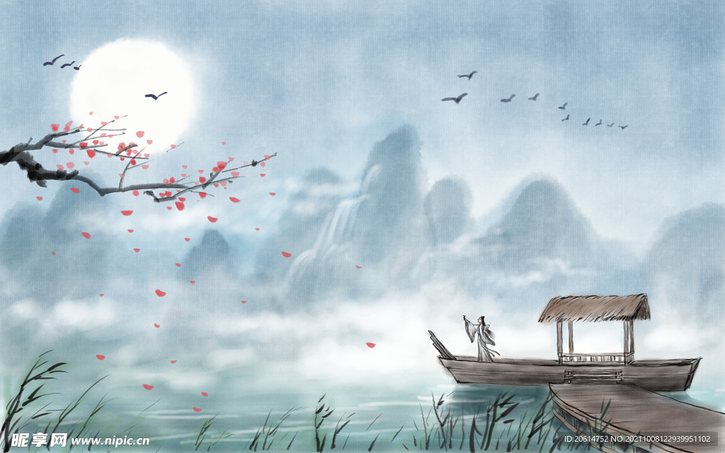 中国风山水画