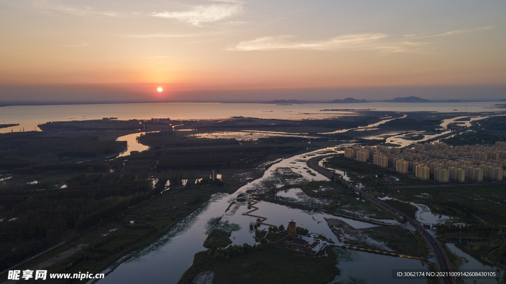 东平湖湿地日落