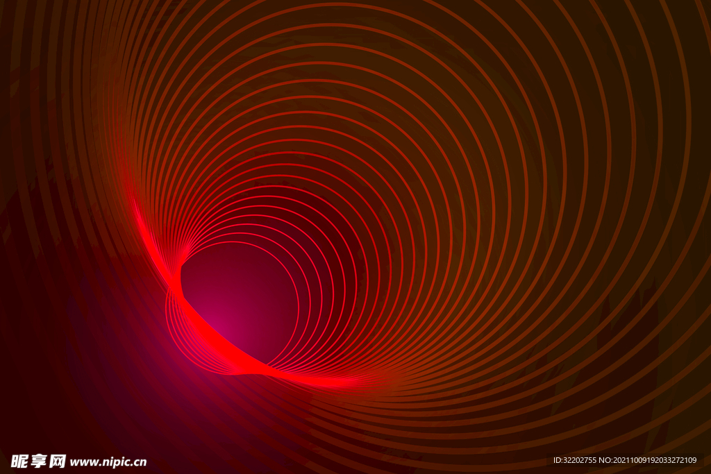 红色弧形科技感网络线条光效背景