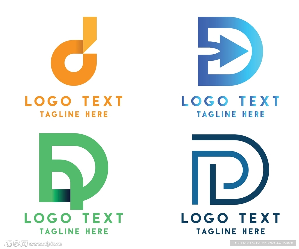  字母标 logo 标志D