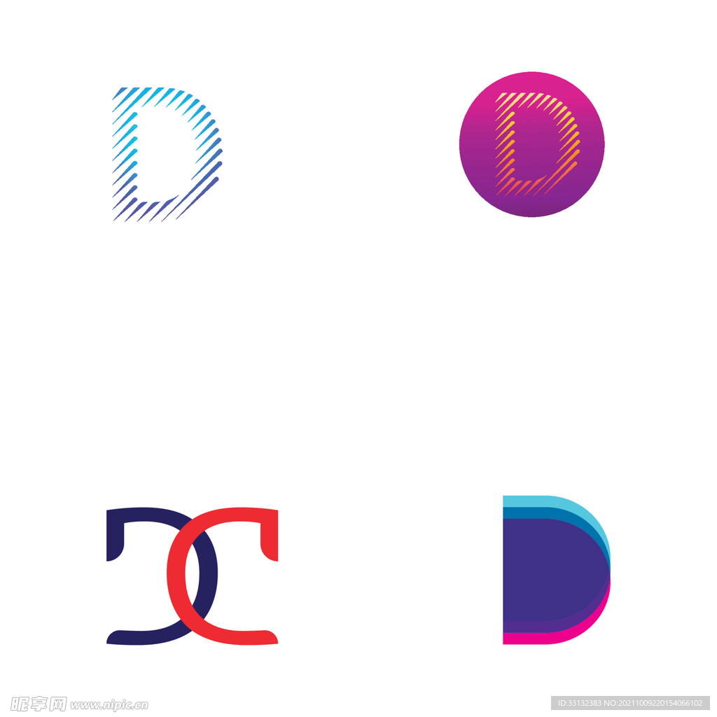 字母标 logo 标志D