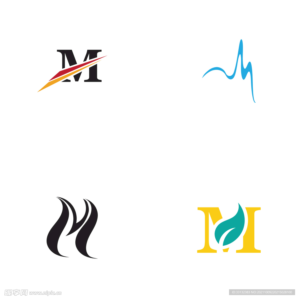字母标 logo 标志M 